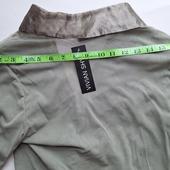 Brand New Vintage Made in Italy Organza Sequence Placket top with label attached - Picture 10 of 12